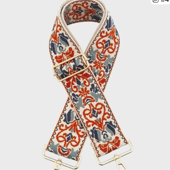 The Unbranded Brand Accessories - Purse Strap Multicolor Embroidered with gold accents! NWT